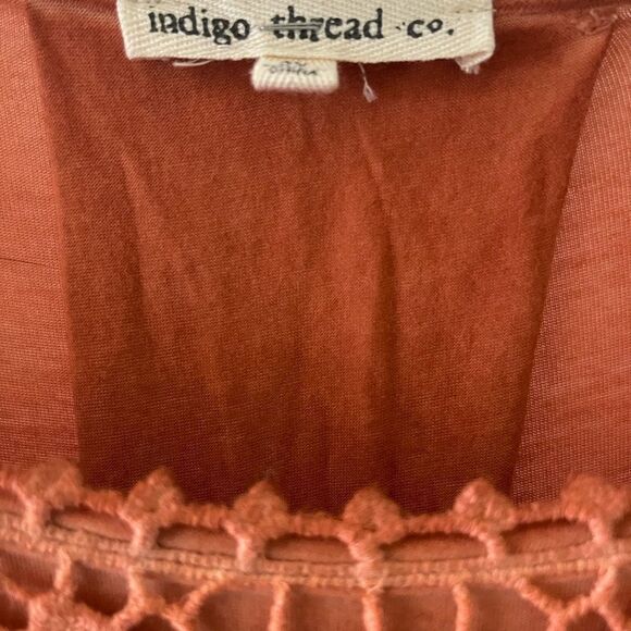 Indigo thread  plus size Burnt orange tie dye tunic size 2X - Picture 3 of 9